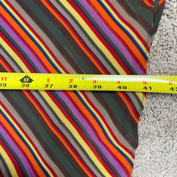 Ralph by Ralph Lauren Slip Dress Womens 6 Green Striped Vintage Midi Bias NWT - Picture 6 of 7